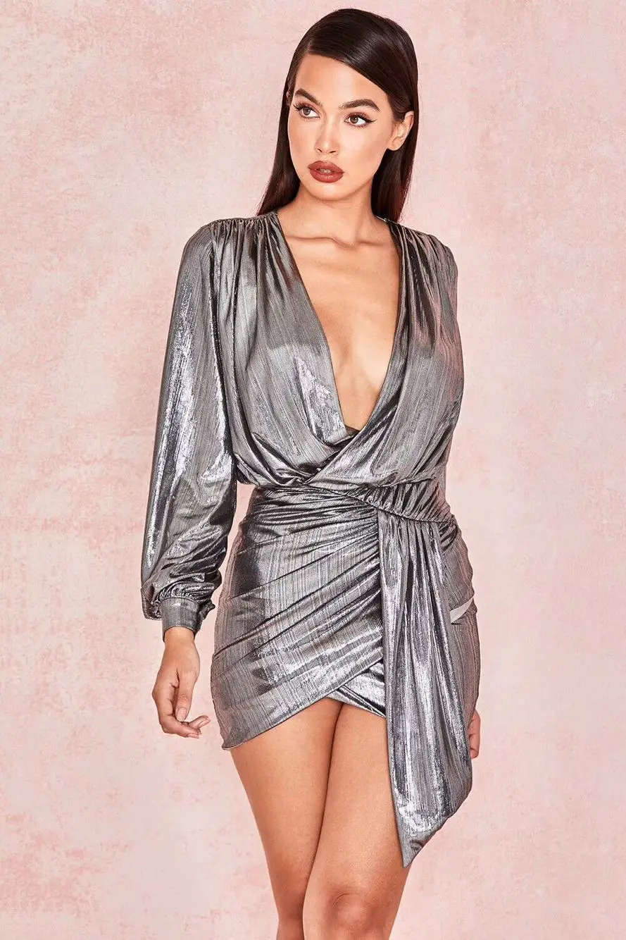 High Quality Sexy Women Rayon 2 Pieces V-Neck Sashes Mini Simple Elegant Homecoming Evening Party Dress | Женская одежда