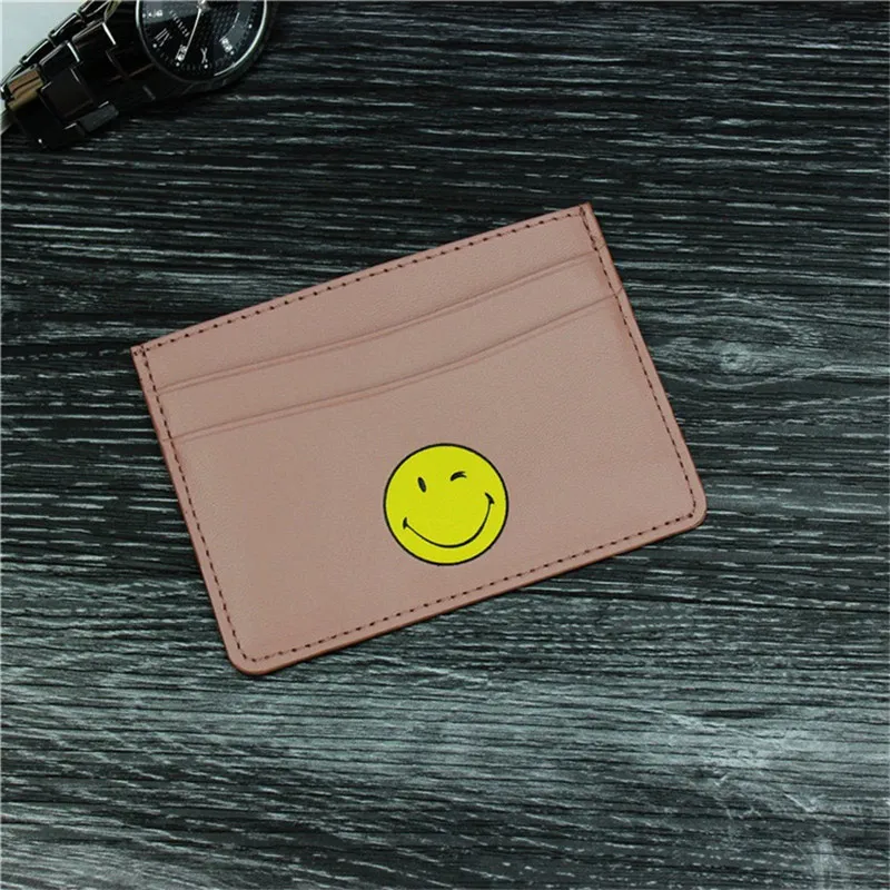 Модный маленький монстр держатель для карт чехол из искусственной кожи Карманный чехол бизнес путешествия карты кошельки для ID кредитной карты держатель для карт сумка - Цвет: Pink Face