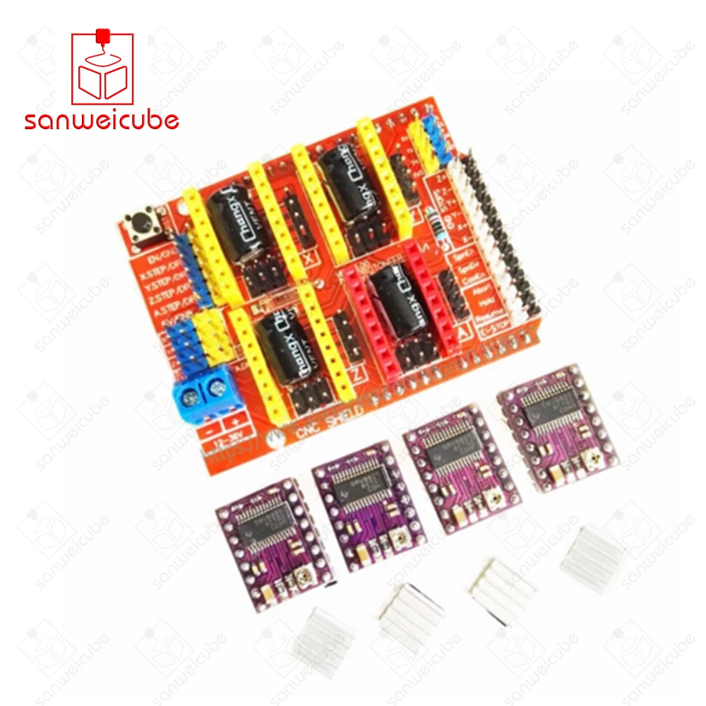 

1set CNC shield V3 engraving machine 3D Printer + 4pcs DRV8825 stepping motor driver expansion board