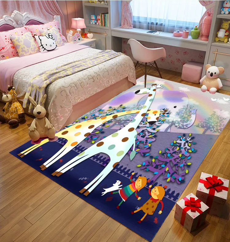 Розовый Единорог мультфильм спальня детское одеяло для ползания фланелевые принцессы Порошковые ковры для гостиной дома детская комната ковер и ковер - Цвет: 7