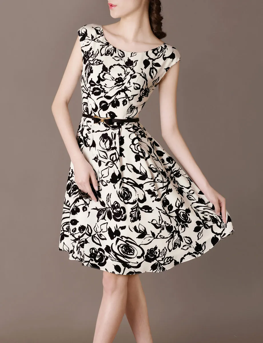 black white one piece dress