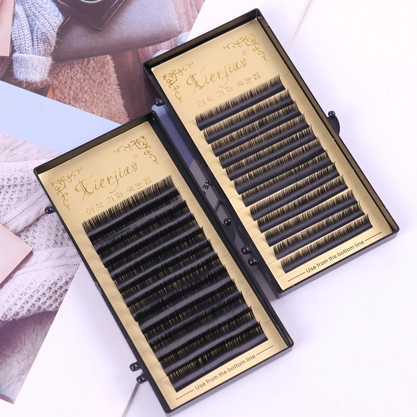 

12 Rows Premium Natural Synthetic Eyelash Fiber Individual Eyelash Soft Eyelash Extension Makeup Tools