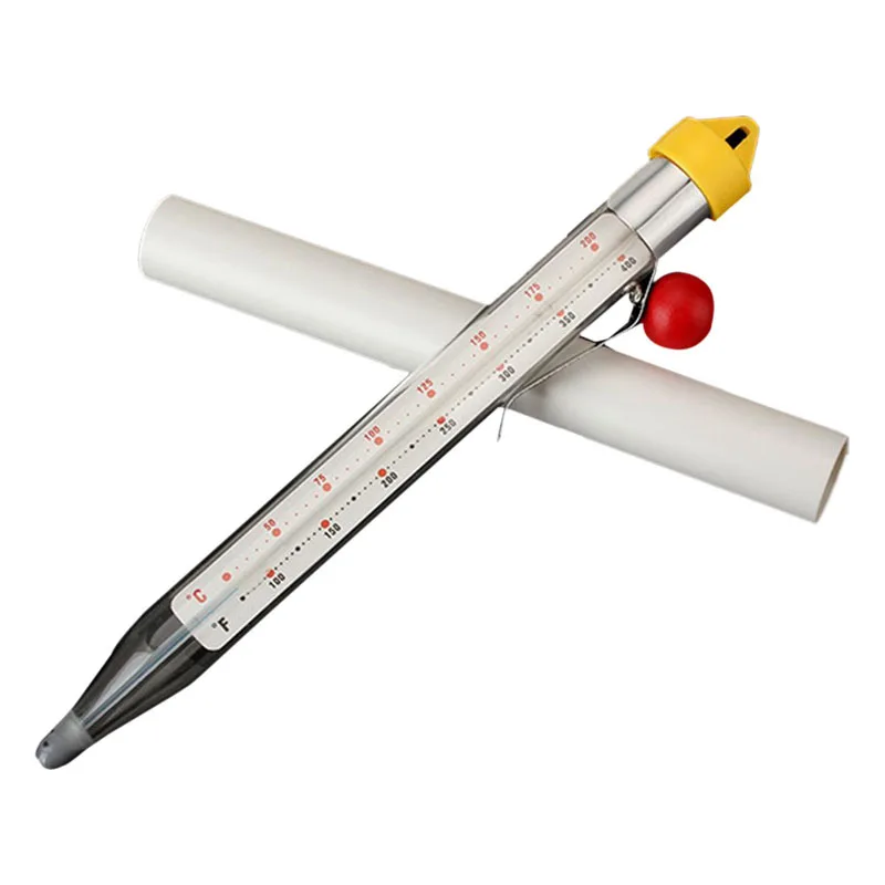 Mercury Free Food Thermometer with Adjustable Pan Clip and Safety Cap including Protective Storage Sleeves and 200 Degree Celsius Temperature Range