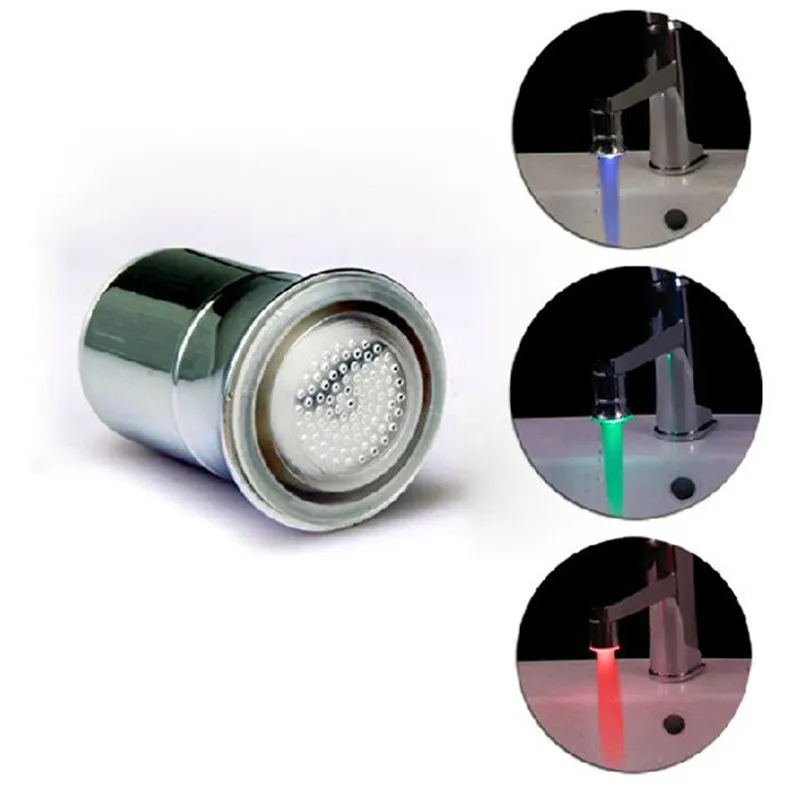 

Hotsale 3 color LED Shower Head of RGB Light ,Temperature Control Light Change Self-power Bath Faucet Aerator