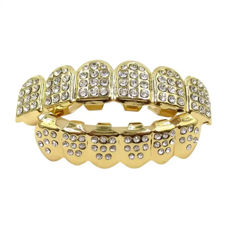 taos vampire top bottom row false canine teeth caps set hip hop