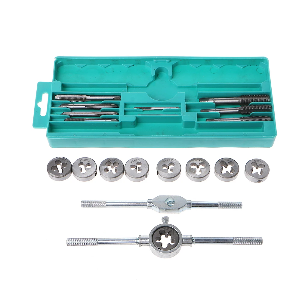 

20 Pcs Tap Die Set Metric Hand Threading Tool Tungsten Carbide Screw Thread