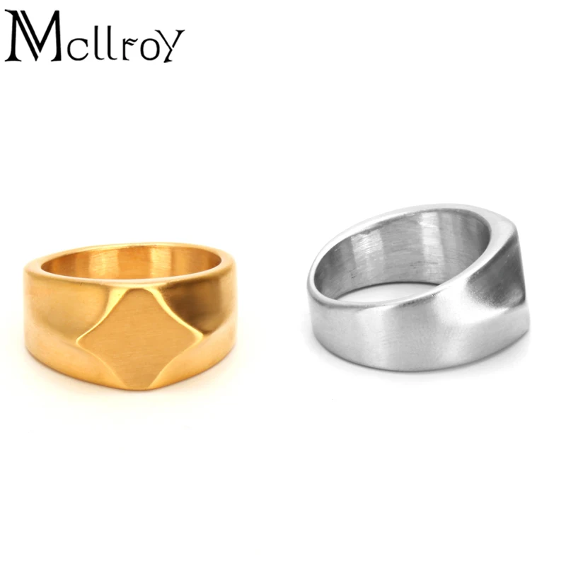 Mcllroy Модные мужские кольца из титановой стали черные свадебные ювелирные изделия