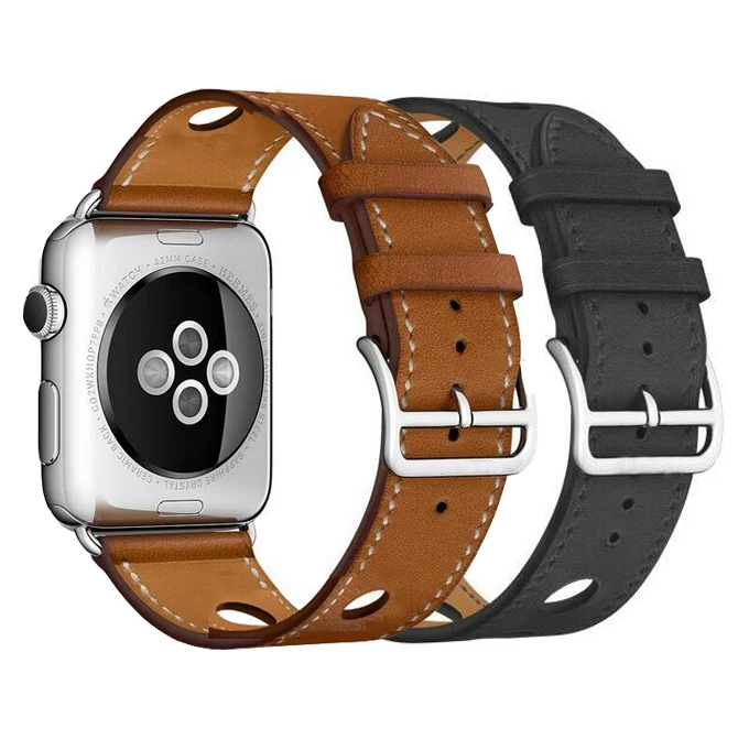 Отверстие одной Тур кожаный петля для iwatch ремешок 40 мм 44 Apple Watch band 42 38 серия 4 3 2 1