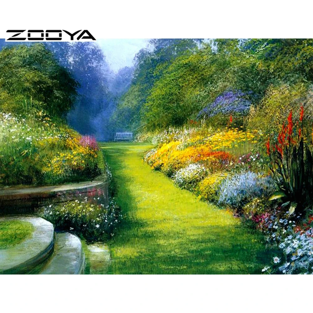 Алмазная живопись ZOOYA пейзаж вышивка бисером наборы узоров стразы для вышивки