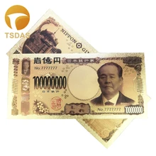 100 миллионов иен фольга банкнота японские банкноты 24 K Позолоченные Красочные банкноты Коллекция 10 шт/партия Поддельные деньги