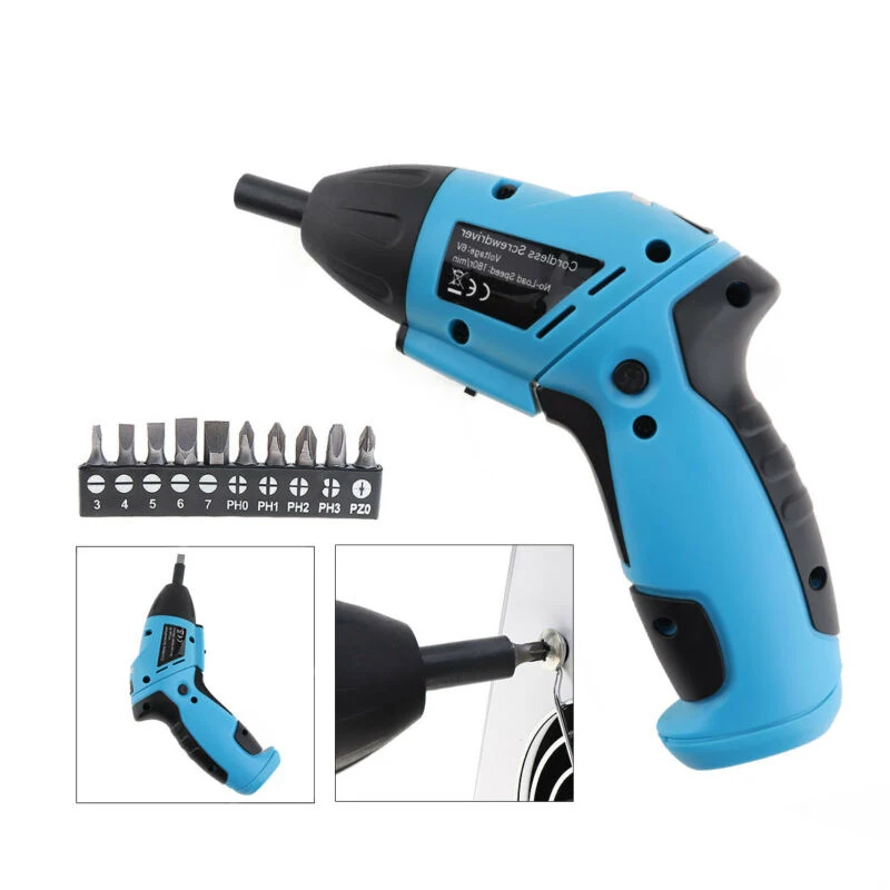 

6V Cordless Electric Screwdriver Drill Power LED Bit Drill Rechargeable Power