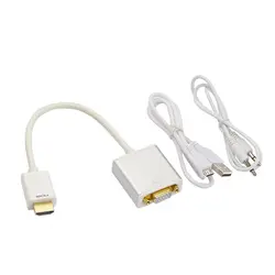 Полный Медь HDMI конвертер VGA Кабель-адаптер + Мощность кабель + аудио кабель для Xbox 360 PS3/4 шт. ноутбук проектор Raspberry Pi