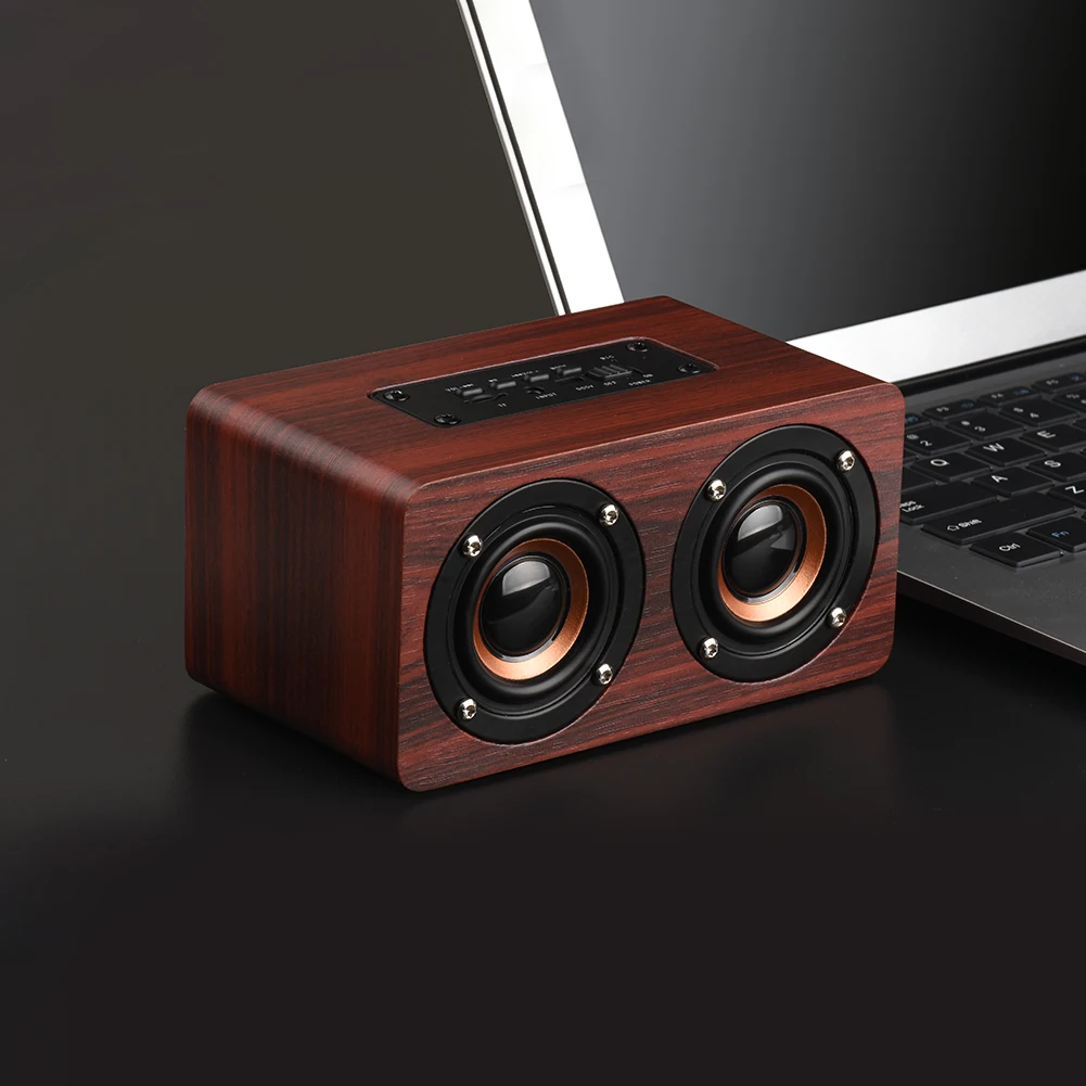Wood Grain Wireless Bluetooth Speaker Dual Louder Speaker Subwoofer
