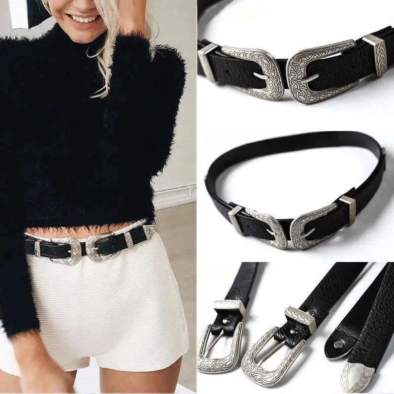 Wink Gal Fashion Female Vintage Strap Metal Pin Buckle Jeans Designer Leather Belt For Women