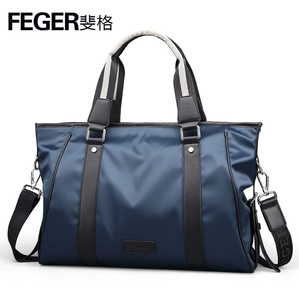 Мужская сумка, повседневная сумка-тоут, Оксфорд, деловая сумка, водонепроницаемая, через плечо, для ноутбука, портфель, роскошные сумки, wo, мужские сумки, дизайнерские, FEGER