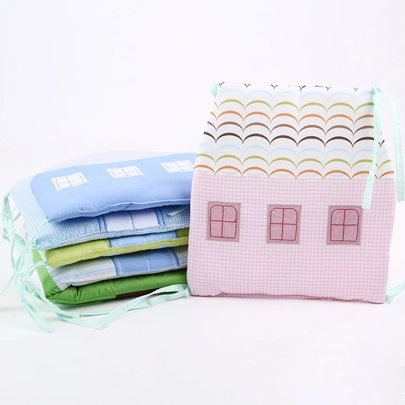 

Baby Bed Bumper Infant Crib Bumper Bed Protector 100% Cotton Cot Nursery Safe Bedding Set Small House Bumper For Newborn Baby