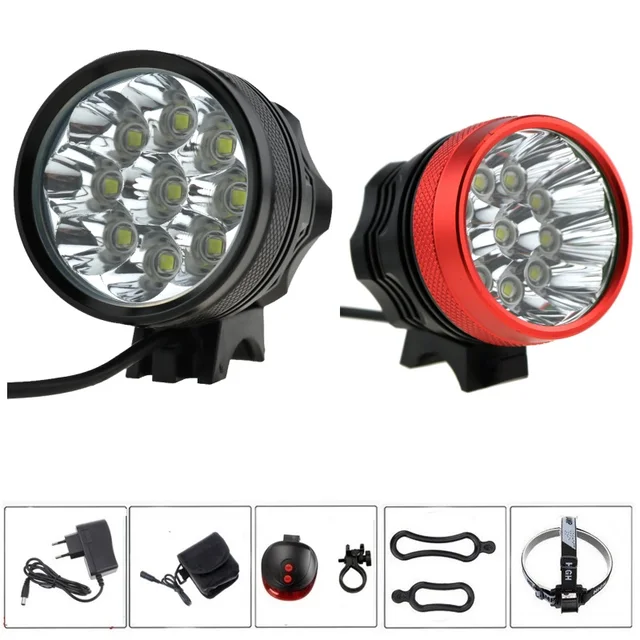 $US $79.99 18000 Lumens 9L2 Bike Light Headlamp 9xCree XM-L2 Cycling Bicycle flashlight+8.4v 36000mah 26650 ba