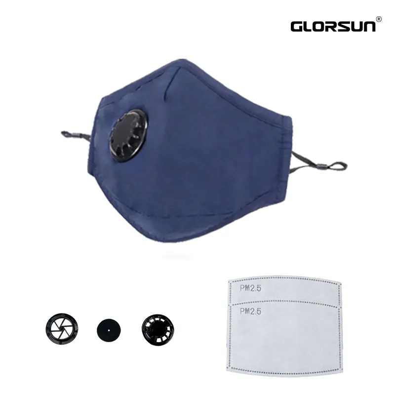 GLORSUN черная маска для рта анти PM2.5 дымка Пылезащитная маска фильтр с активированным углем ветрозащитные маски со ртом для лица - Цвет: 002BA013-2