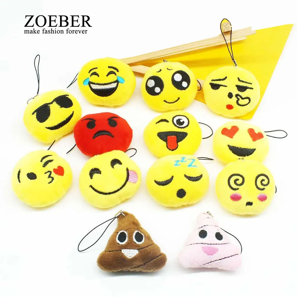 

Zoeber Cute Emoji Smiley Keychain Emoticon Amusing Key Chain Holder Keyring Soft Toy Gift for Women Men Pendant Bag Accessory