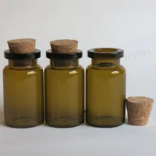 100x7 мл янтарная стеклянная бутылка с деревянная пробка 7cc коричневая пробковая пробка стеклянные флаконы Маленький янтарный контейнер для образцов 22*40*12,5 мм