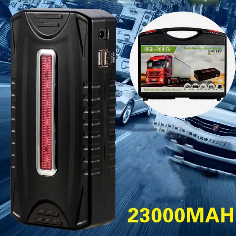 New 23000mAh Car Jump Starter Mini Portable Emergency Car Battery Charger Power bank Work 12V 24V Gasoline Diesel Vehicles