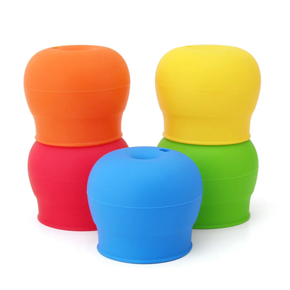 

New Cute Silicone Cup Lids Cover Cap Coffee Baby Toddler Anti-choke Silicone Safe Mug Lid Straw Spill-Proof Cup Cover