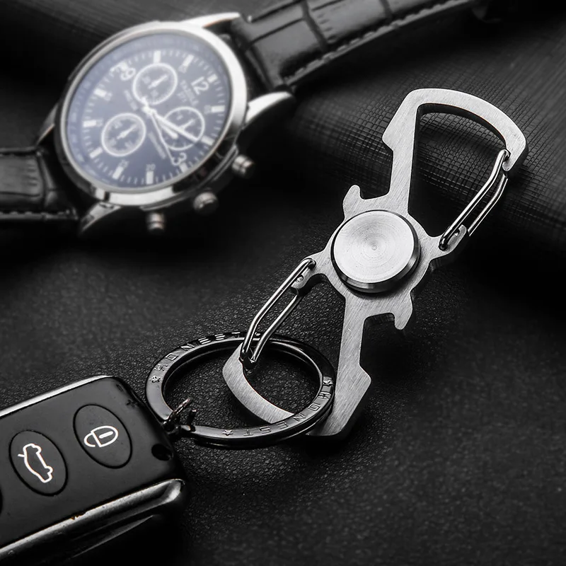 

Stainless steel finger spinner keychain keychain handspinner fist spinner key chain key holder bottle opener chaveiro llaveros