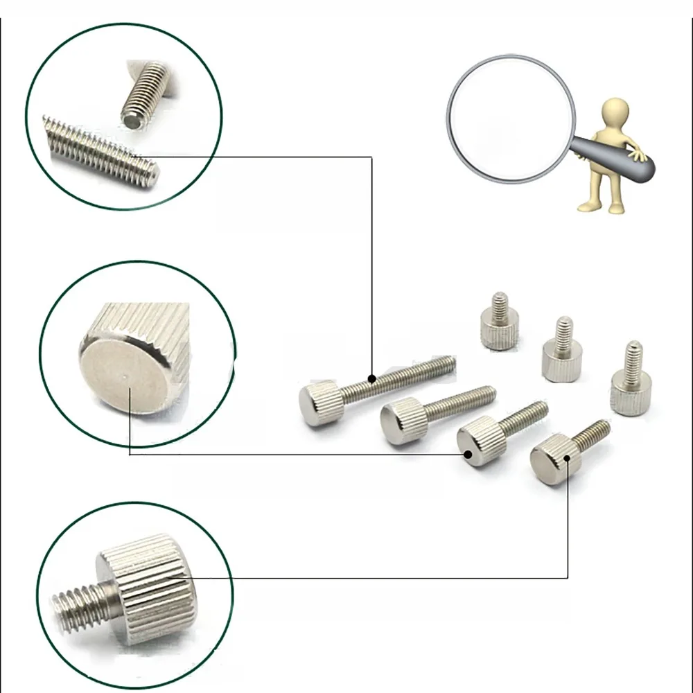 5/10 шт. GB835 M3 303 Нержавеющая сталь с накатанной головкой винты с накатанной головкой голова Ручная настройка винты Длина 6/8/10/12/14/16/20 мм