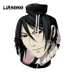 LIASOSO 2018 аниме Black Butler Себастьян Михаэлис 3D принт Для женщин Для мужчин Толстовки с капюшоном толстовки пуловер Харадзюку хип HopX1016