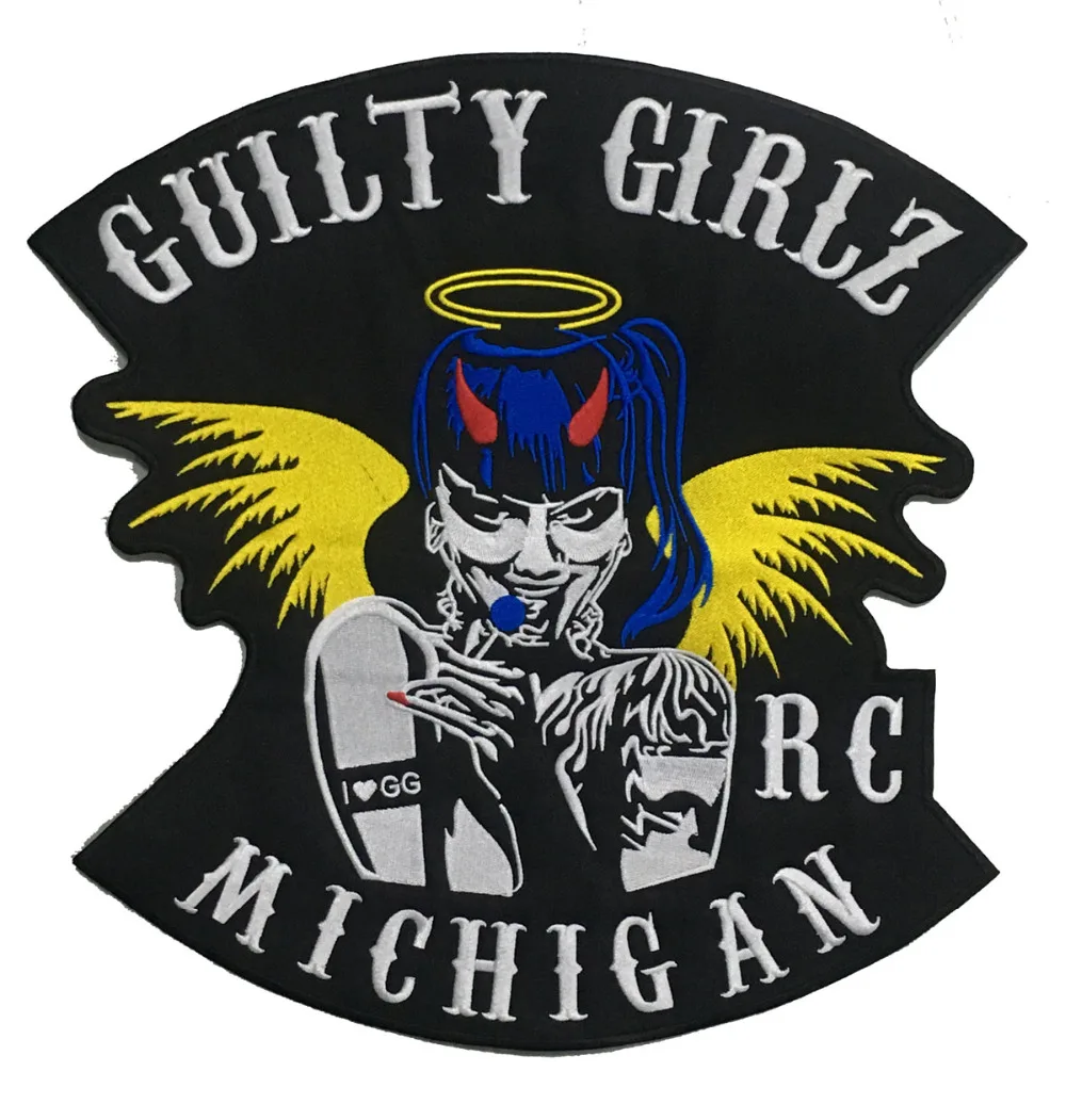 HOT SALE GUILTY GIRLSBIKER RC MICHIGAN MOTORCYCLE CLUB VEST OUTLAW