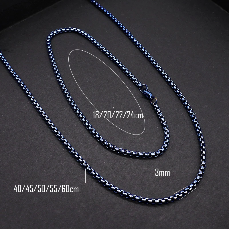 AMUMIU промо-акция! 3 мм ширина 316L нержавеющая сталь для женщин и мужчин модные цепочки ожерелье браслет Ювелирные наборы HZTZ132