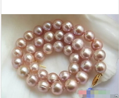 

FREE SHIPPING>>>@@ > p1016 AAA++17" 12MM LAVENDER ROUND FW CULTURED PEARL NECKLACE ^^^@^Noble style Natural Fine jewe &