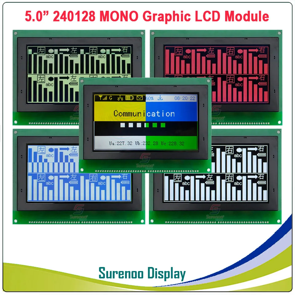 

5.0" 240128 240*128 MONO Graphic Color TFT Matrix LCD Module Display Screen build-in UCi6963 Controller in More Colors