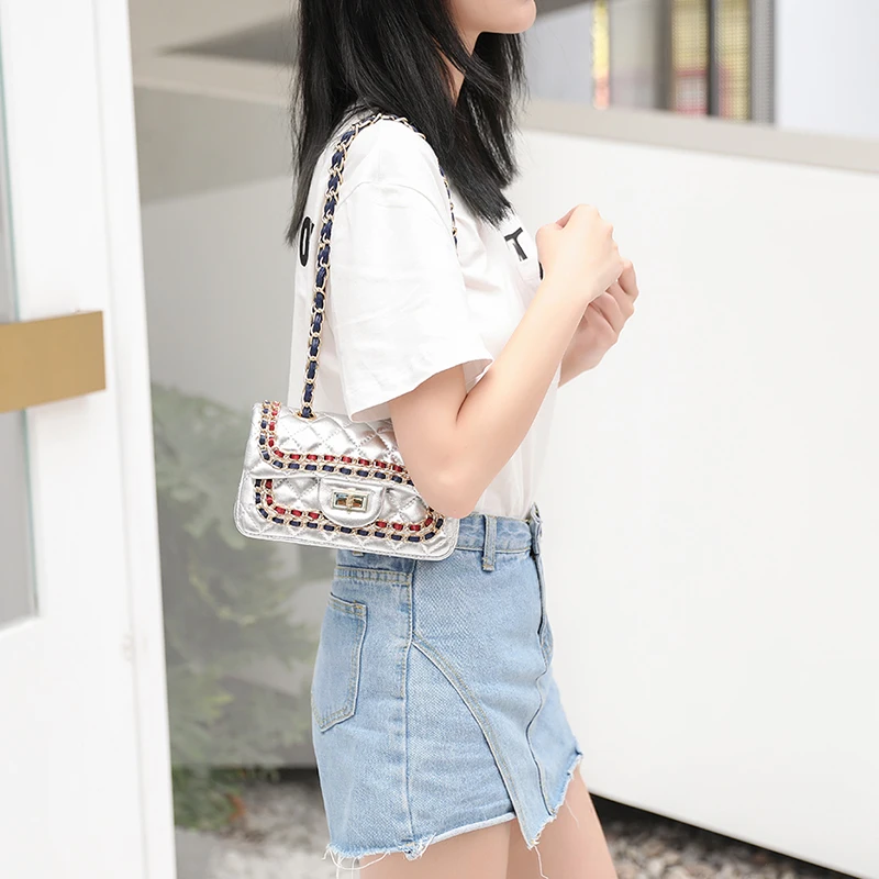 

2018 Luxury handbag, leather sheepskin, deluxe customized bag, single shoulder, oblique satchel, fashion handbag