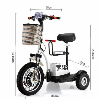 

Electric Scooter Citycoco Lithium Battery Car LED Simple Children Seats 3 Round Wheel Motorcycle For Elderly Disabled Scooter