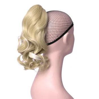 DELICE Short Curly Claw Ponytails Ombre Hair Extensions Synthetic Clip-in Little Pony Tail Hairpieces 3
