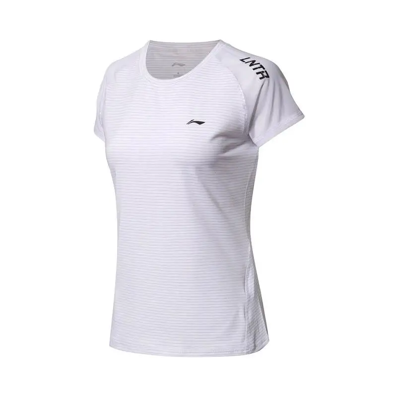 Li-Ning Женская тренировочная футболка дышащая 93% полиэстер 7% спандекс подкладка удобные спортивные футболки топы футболки ATSN196 CJAS18 - Цвет: ATSN196-1H