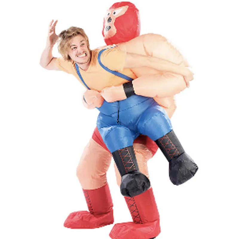 

New Inflatable Wrestler Costume Halloween Costumes For Adult Party Costume For Men Wrestling Inflatable Costume Kits Carnival