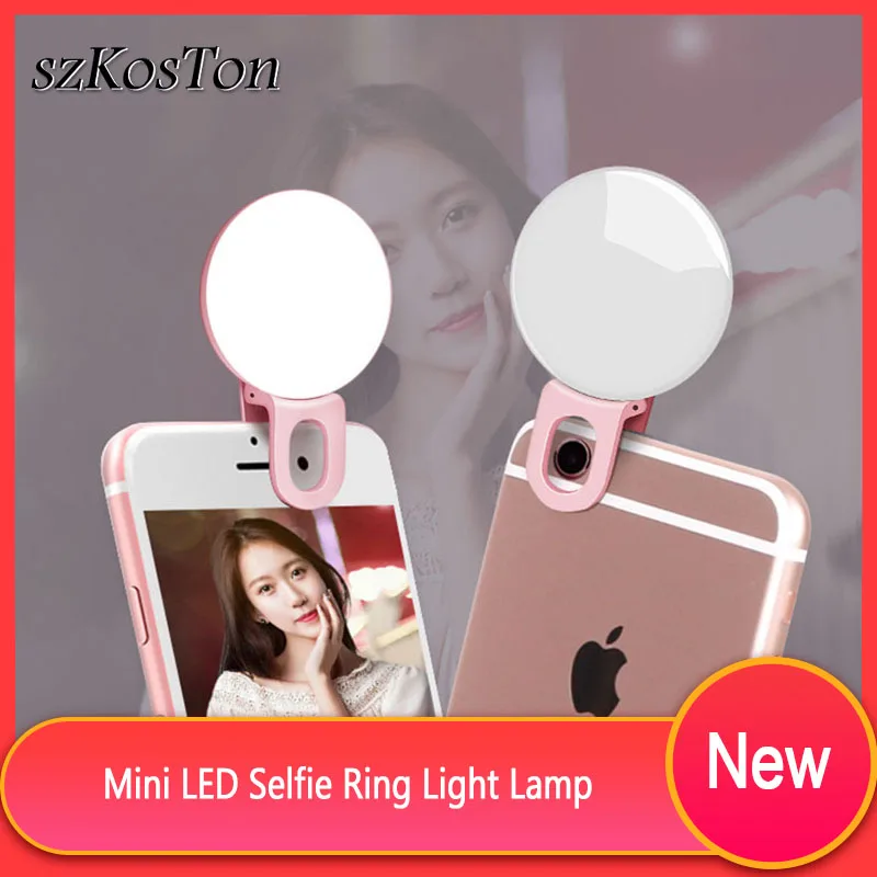 مصغرة LED Selfie مصباح مصمم على شكل حلقة مصباح فلاش Led ل كاميرا الهاتف المحمول التصوير ملء ضوء إضاءة السليفي ل Sumsung هواوي العدسات