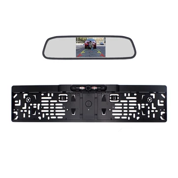 

4.3" Car Mirror Monitor + Car Rear View Camera European License Plate Reverse Camera Frame with IR Light