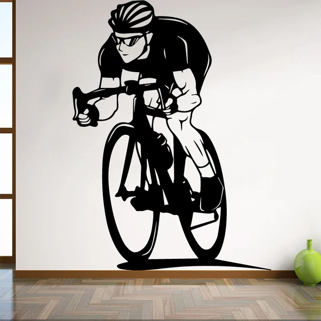 bicycle wall sticker for boy bedroom decoration cycling home for