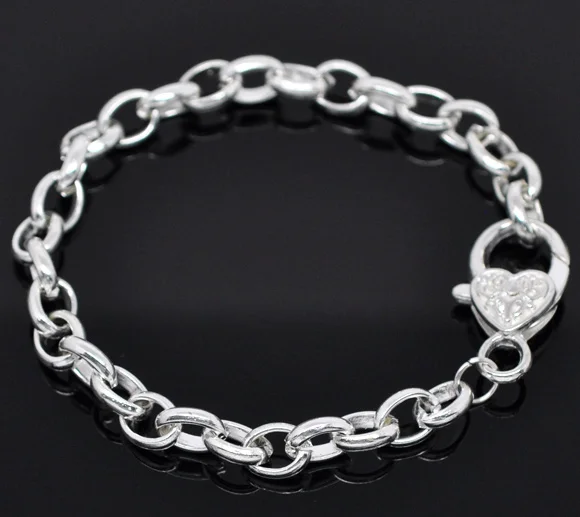 

8SEASONS 5 SP Heart Lobster Clasp Bracelet Fit Clip On Charm20cm (B14254)