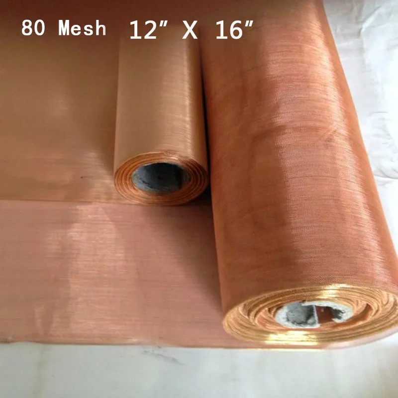 

12*16" Copper 80 Mesh 200 Mi.cron Pollen Great for Drying Sift Filter Screen Roll
