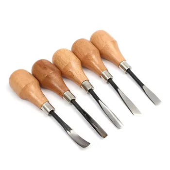 

5pc/set Wood Carving Chisels Set Knife Butt/Corner/Skew/Round/Arc Machete Woodcut Woodworking Craft Graver Cutter DIY Hand Tool