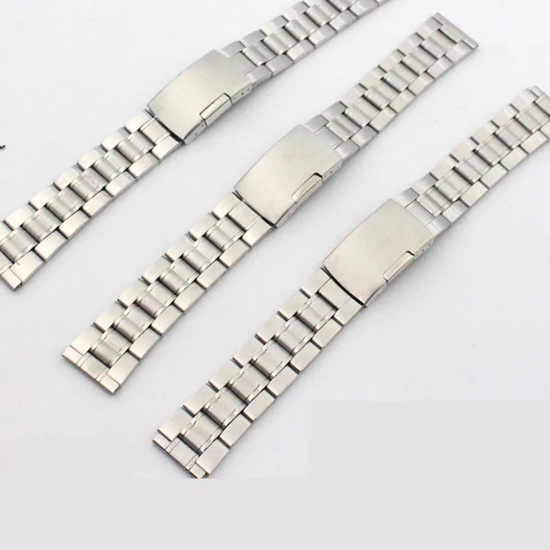 

Men Watch Band Strap Bracelet Silver Stainless Steel belt Deployment Clasp Speed Master Wrist Women Watchband 18mm 20mm 22mm
