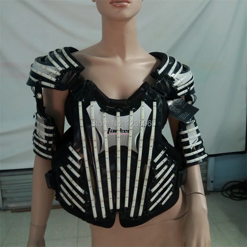 Hot-sale-white-color-led-armor-led-costumes-high-power-led-legs-led-keen-pad-for (5)