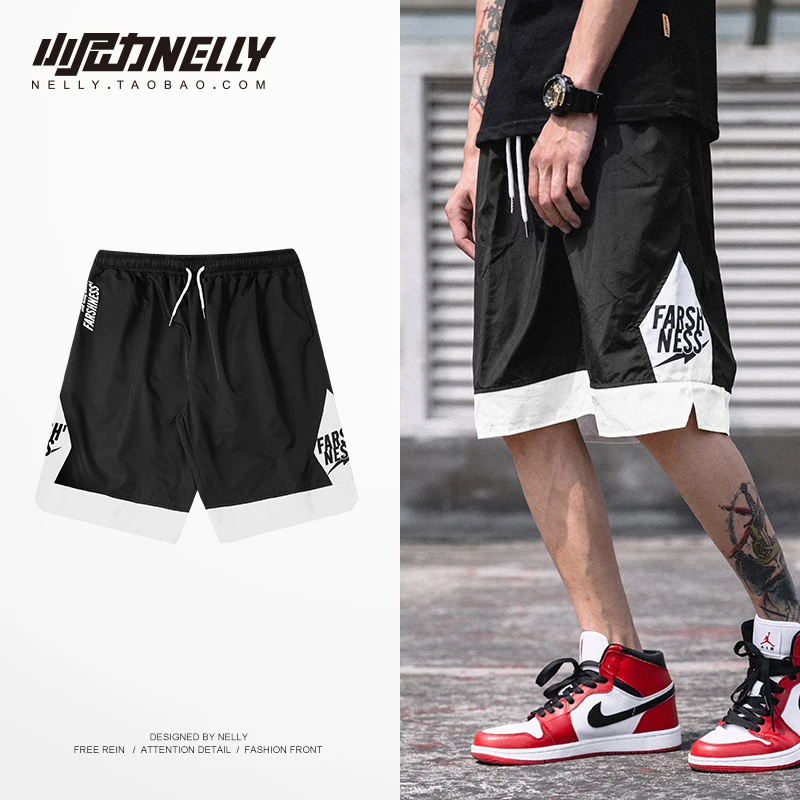 NELLY летние мужские шорты в стиле хип-хоп Harlan повседневные шорты с отстрочкой для уличных танцев молодежные модные шорты