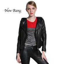 Новинка, модные весенние женские Куртки из натуральной кожи, овчина, черные, на молнии, с длинным рукавом, мотоциклетная куртка