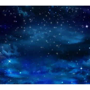 

Blue Sky Glitter Star Night photo backdrop Vinyl cloth High quality Computer printed wedding Backgrounds