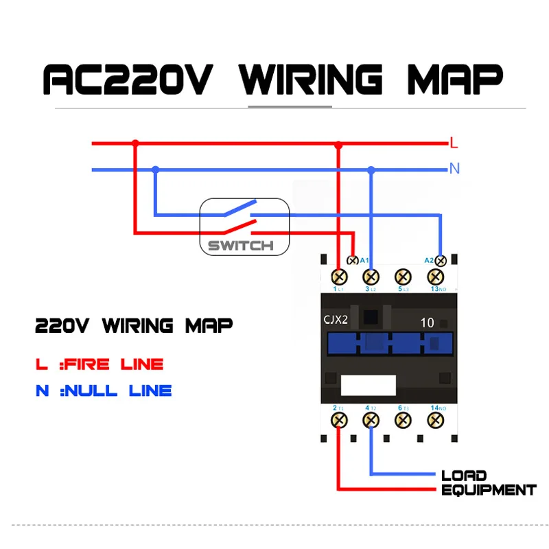 AC 220V контактор CJX2-1810 CJX2-1801 24VAC 1 фаза 380VAC 3 фазы